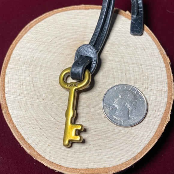 COPY - Fossil Key w/Leather Strap 💛🖤✨ - Picture 2 of 4